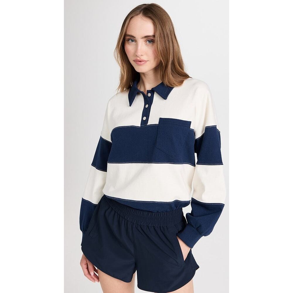 Madewell Striped Rugby Polo Sweatshirt - M